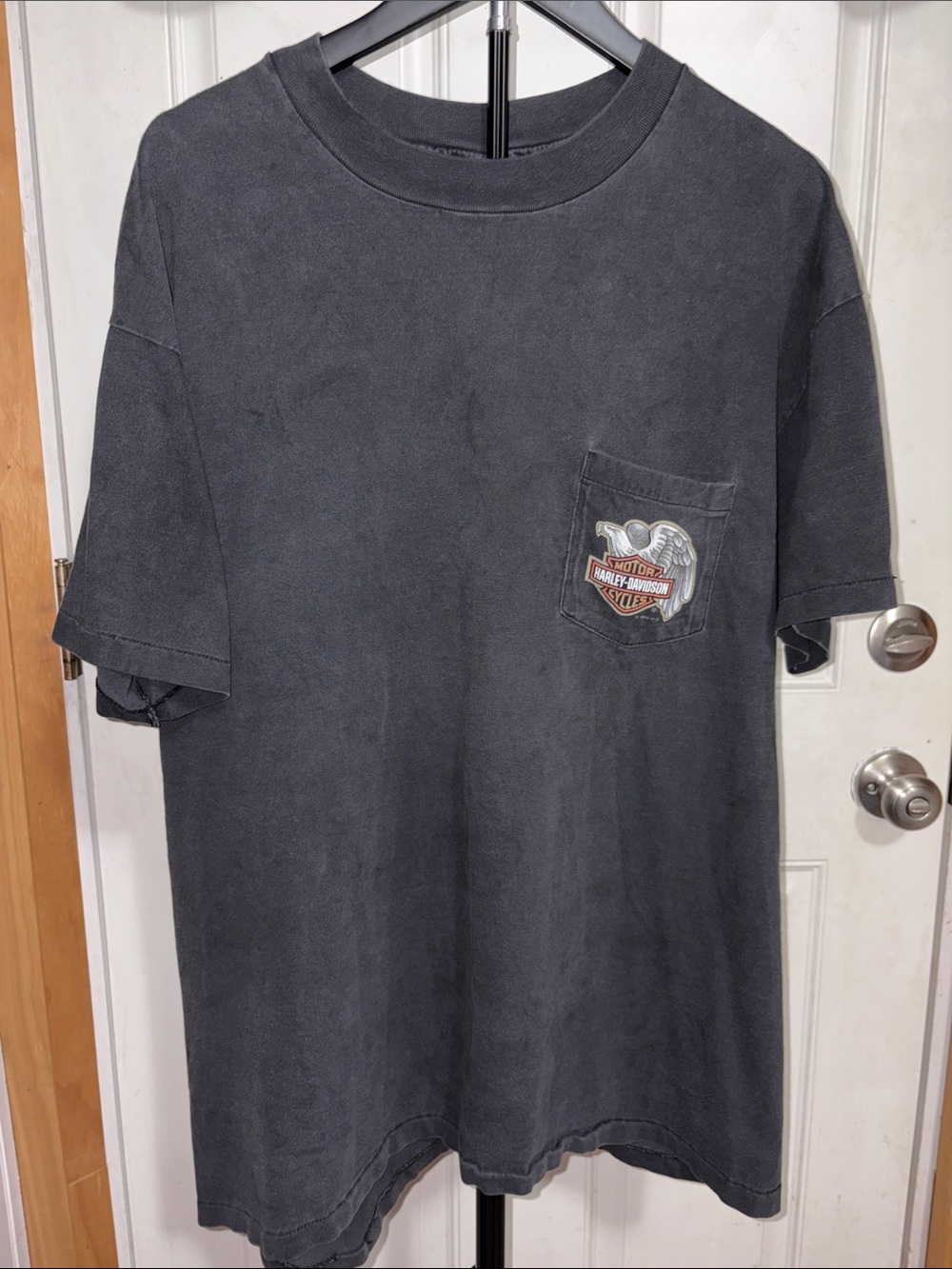 Vintage 1996 Single Stitch Harley Davidson Pocket Tee with Back Graphic